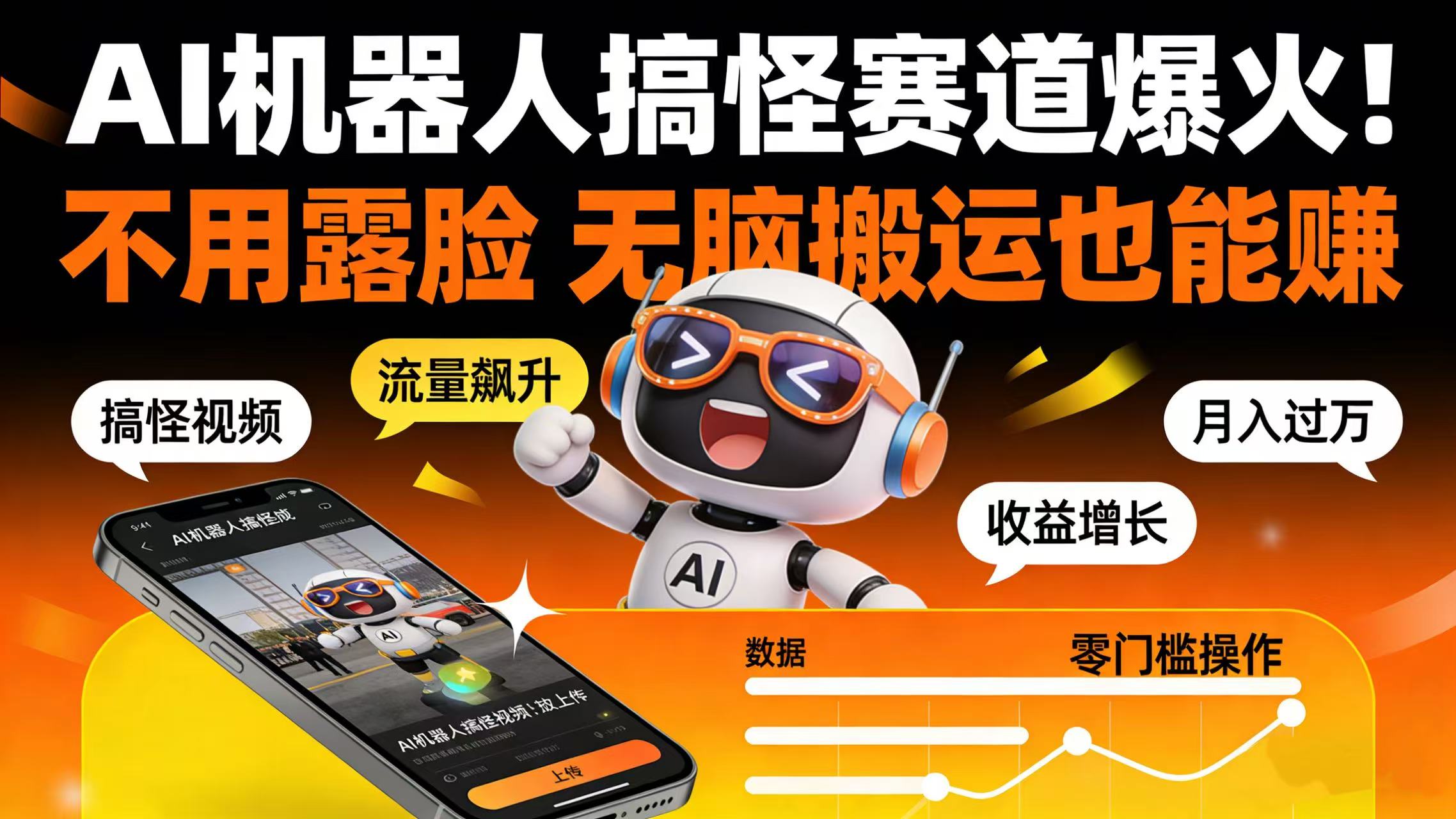 AI 机器人搞怪赛道爆火!不用露脸 无脑搬运也能赚